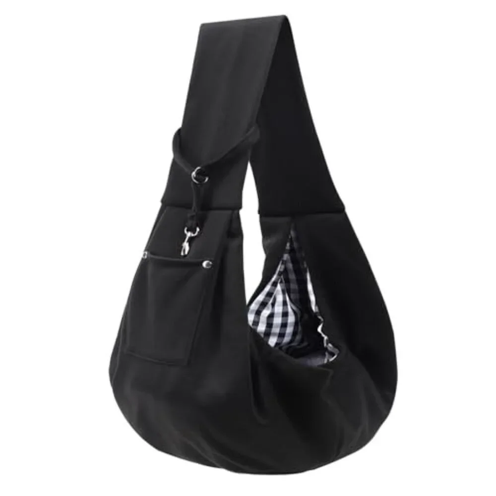 Reversible Pet Carrier Sling Hand-Free Travel Safety Harness Storage Pocket